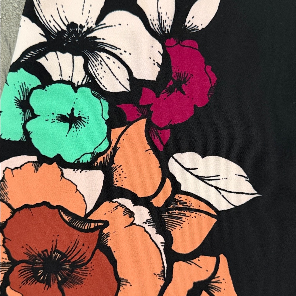 Express Black Dress with Floral Accents - Picture 5 of 11